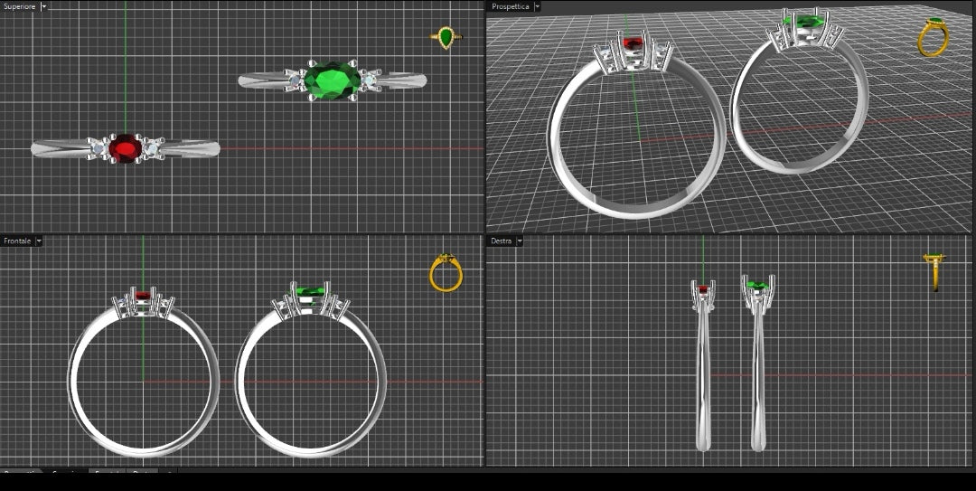 Anello Smeraldo Oro 750/1000