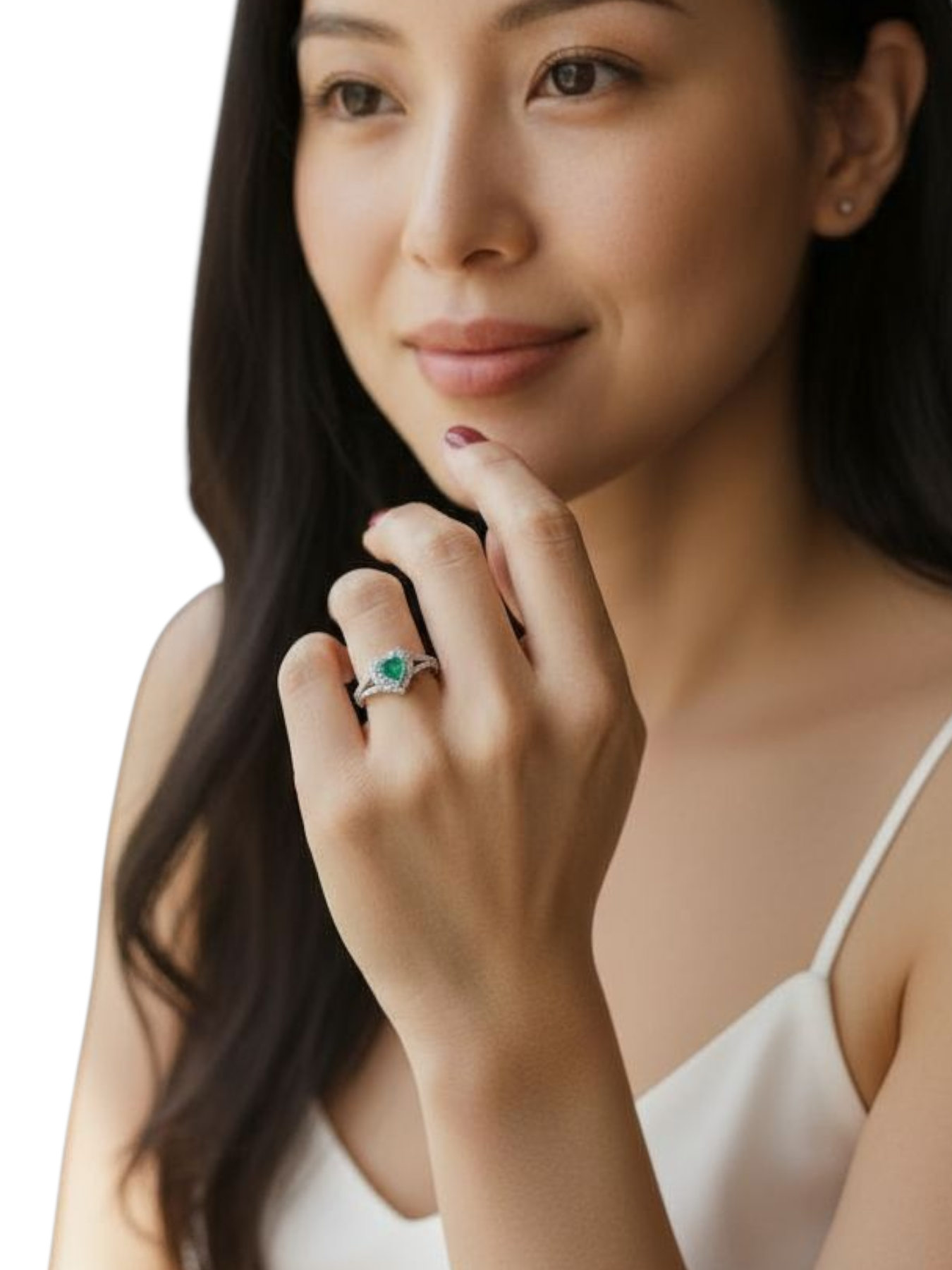 Anello Cuore Smeraldo Oro 750/1000