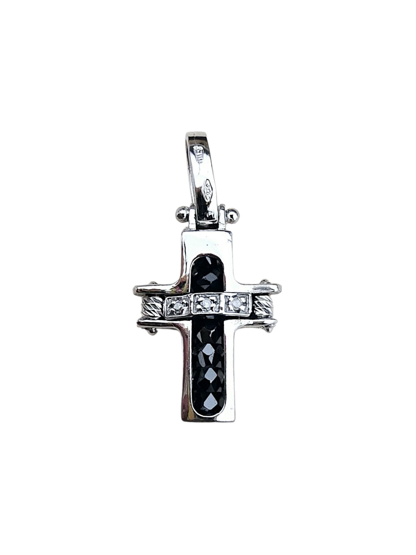 Croce Diamanti e Oro 750/1000