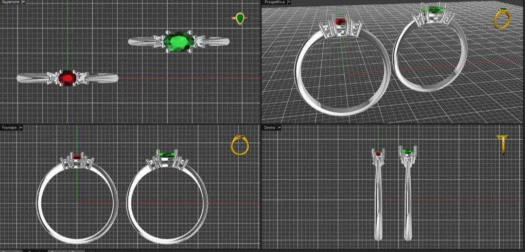 Anello Trilogy Rubino Oro 750/1000