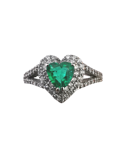 Anello Cuore Smeraldo Donna 750/1000