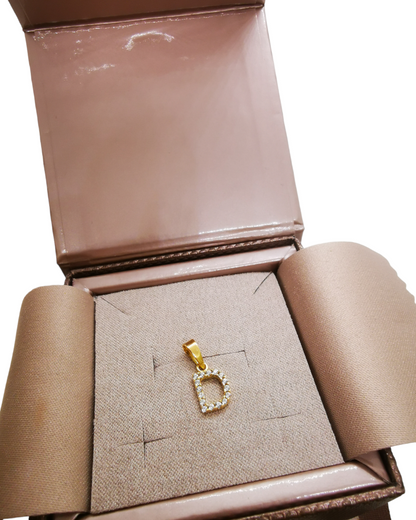 Ciondolo Letterina Zirconata Oro 750/1000
