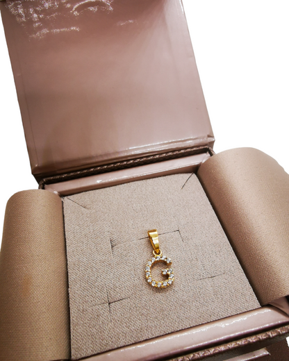 Ciondolo Letterina Zirconata Oro 750/1000