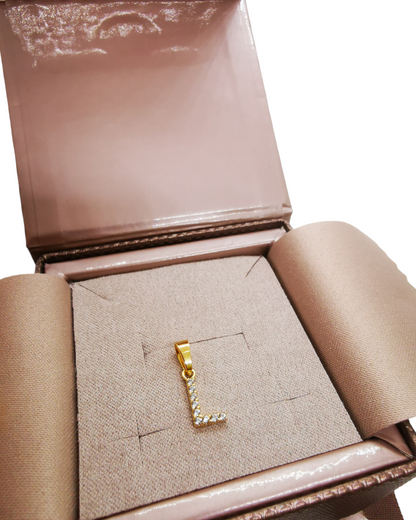 Ciondolo Letterina Zirconata Oro 750/1000