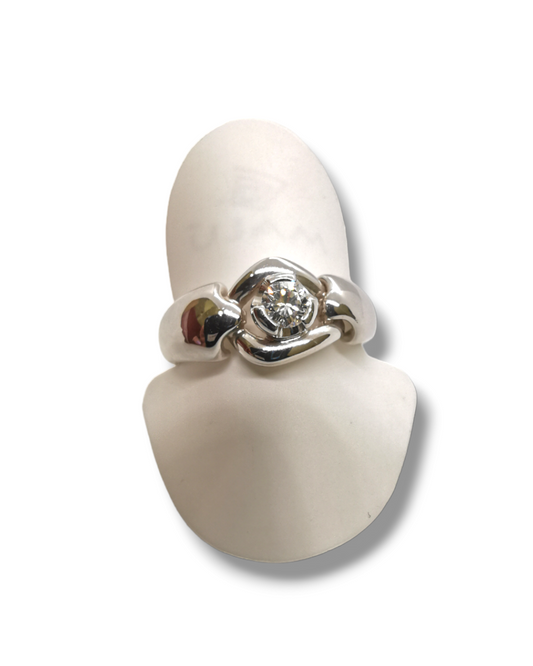 Solitario Diamante Naturale 750/1000