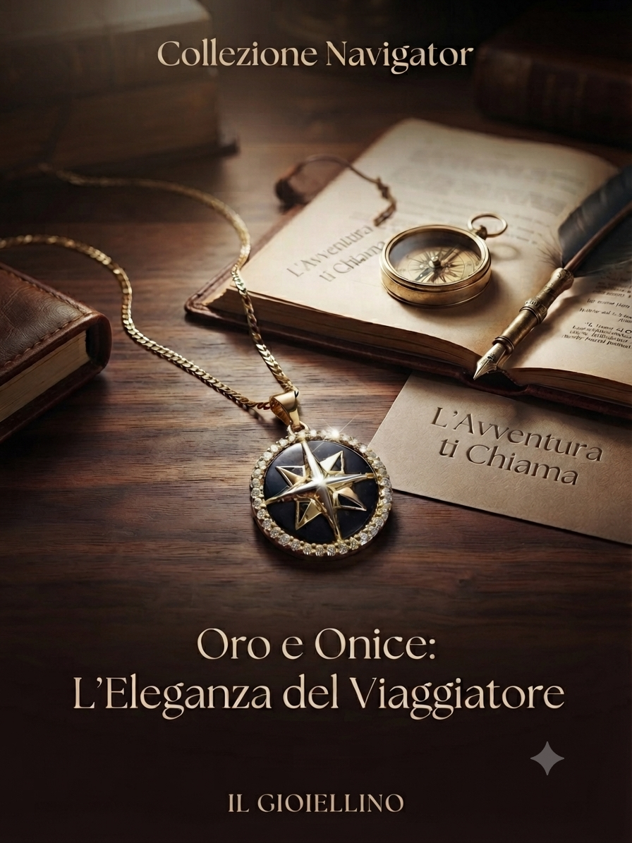 Collana Rosa dei Venti Uomo Oro 750/1000- Collezione Navigator