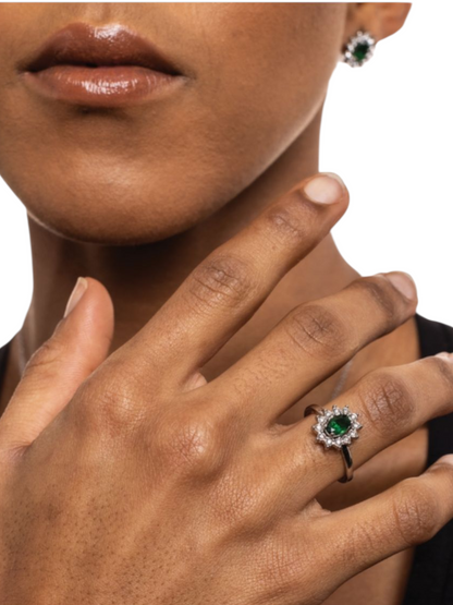 Anello Cristallo Kate verde