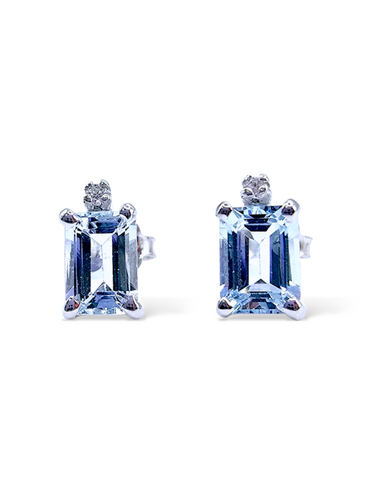 Orecchini Acquamarina e Diamanti 750/1000