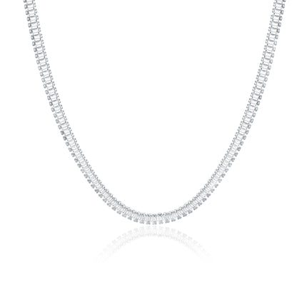 Collana tennis baguette bianco