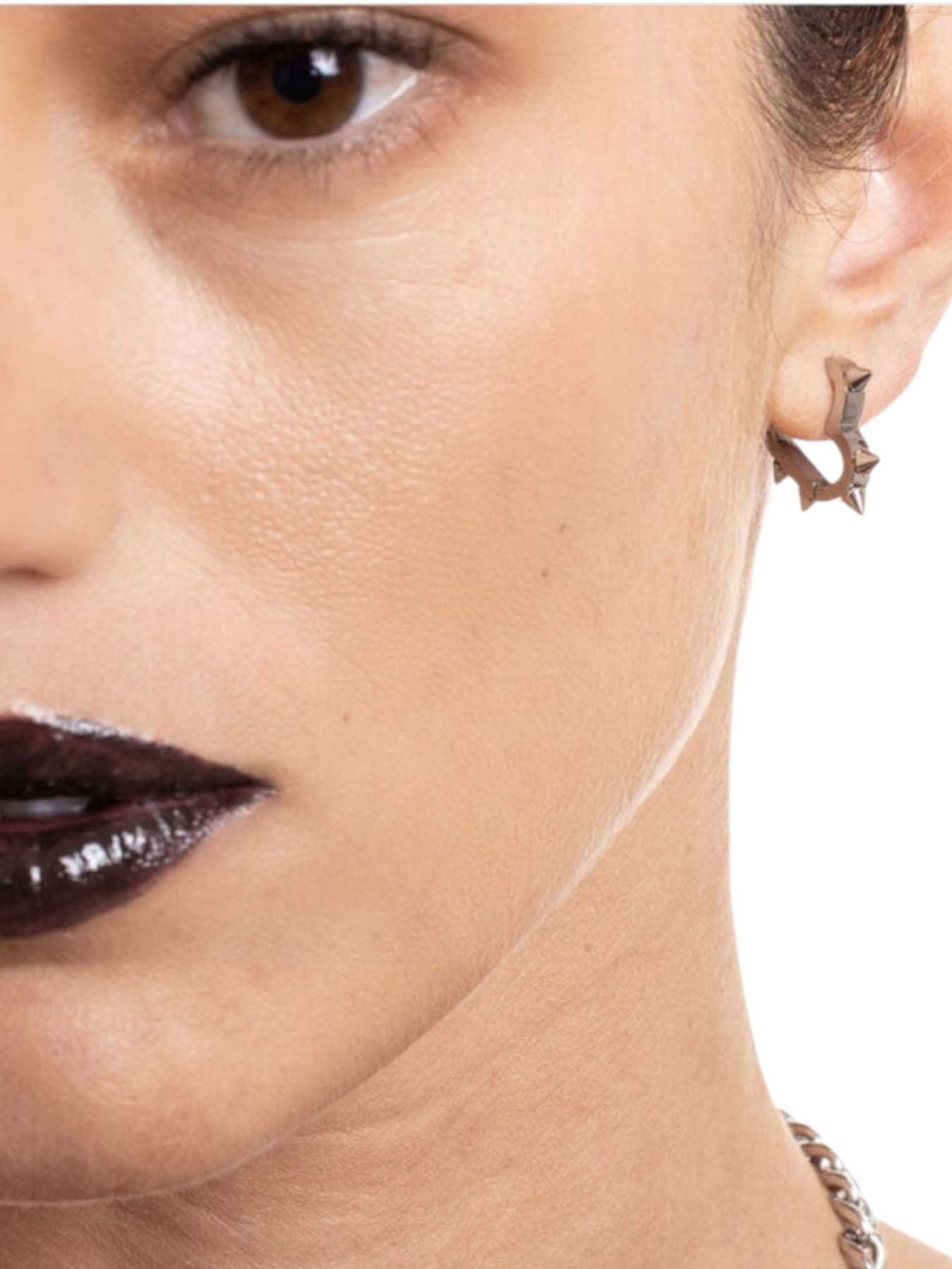 Orecchino singolo cuore con punte Brand