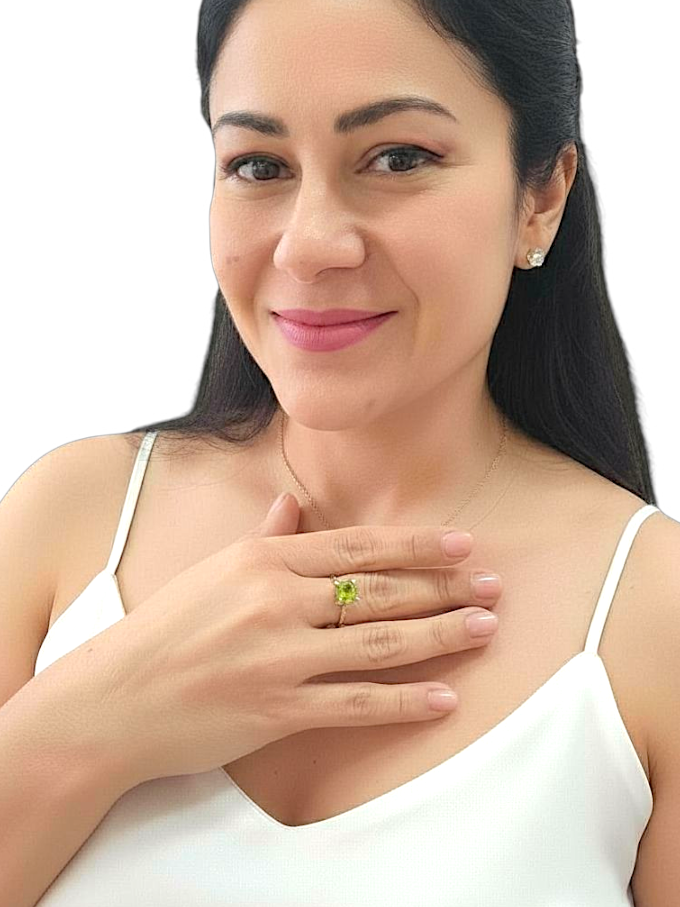 Anello Peridoto e Diamanti Oro 750/1000