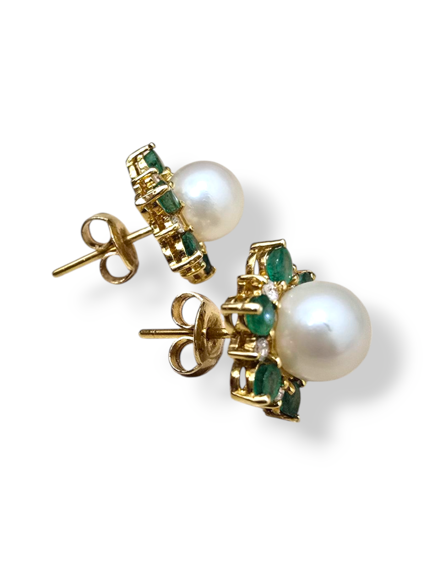 Orecchini Perle e Smeraldi 750/1000