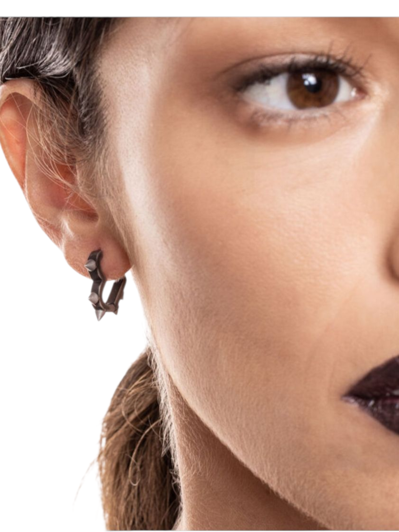 Orecchino singolo cuore con punte Brand