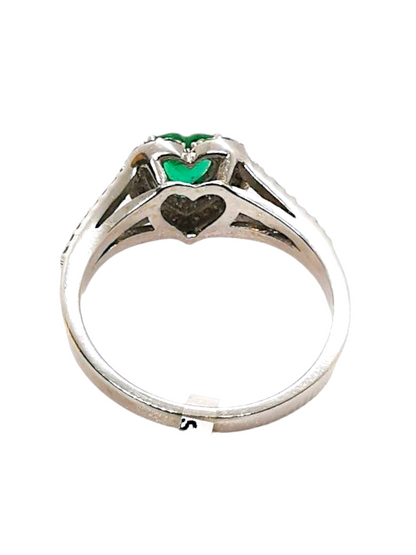 Anello Cuore Smeraldo Donna 750/1000