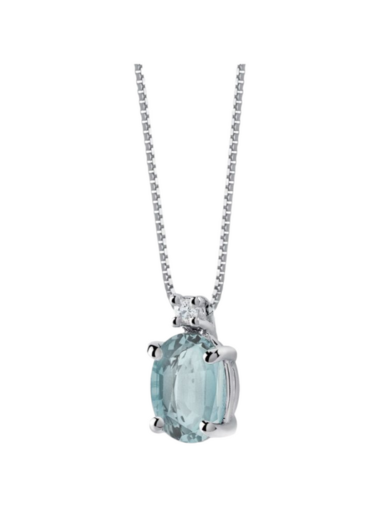 Collana Ellisse con acquamarina