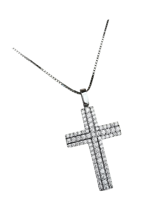 Girocollo Croce Diamanti 750/1000