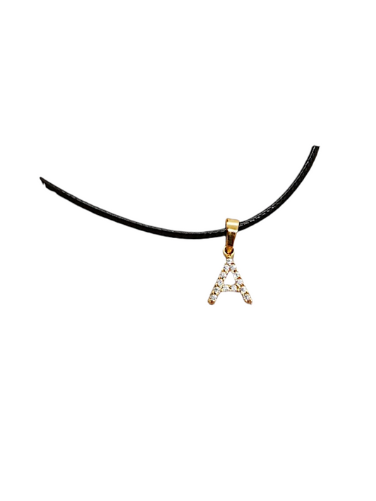 Ciondolo Letterina Zirconata Oro 750/1000