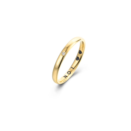 Anello fede con cristallo PVD oro