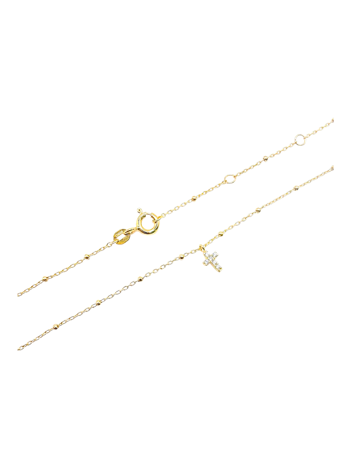 Collana Croce Zirconi Oro 375/1000
