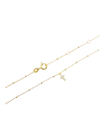 Collana Croce Zirconi Oro 375/1000