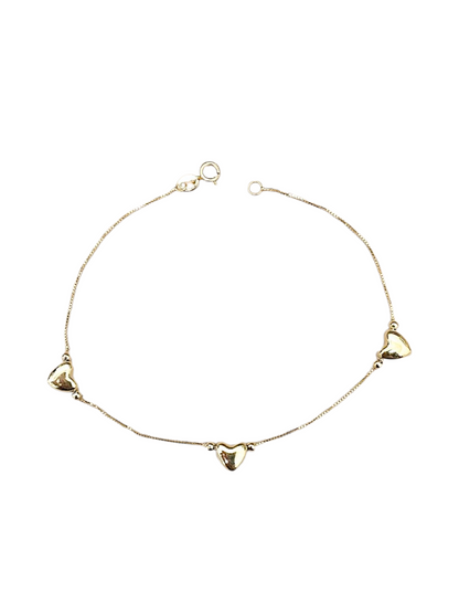 Bracciale Cuori bombati Oro 375/1000