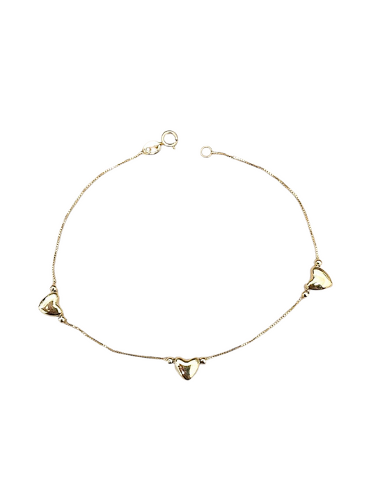 Bracciale Cuori bombati Oro 375/1000