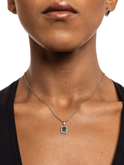 Collana Cristallo rettangolare verde