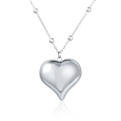 Collana catena pallini e cuore pendente