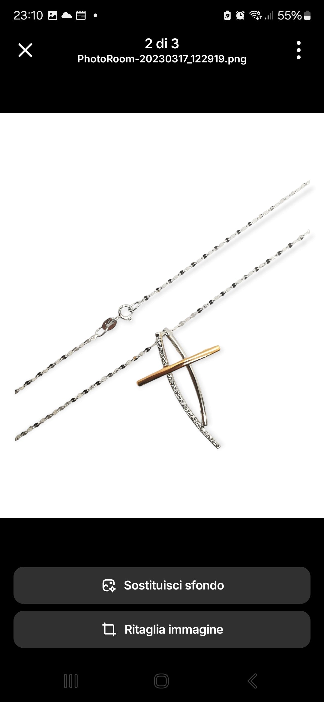 Collana Croce Donna Oro 750/1000