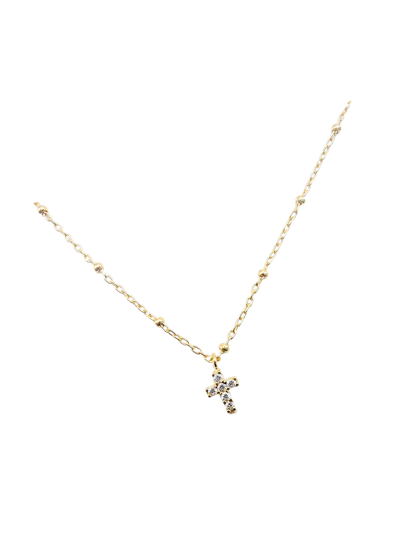 Collana Croce Zirconi Oro 375/1000
