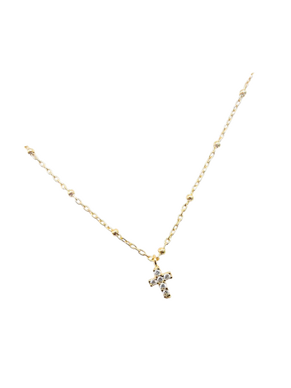 Collana Croce Zirconi Oro 375/1000