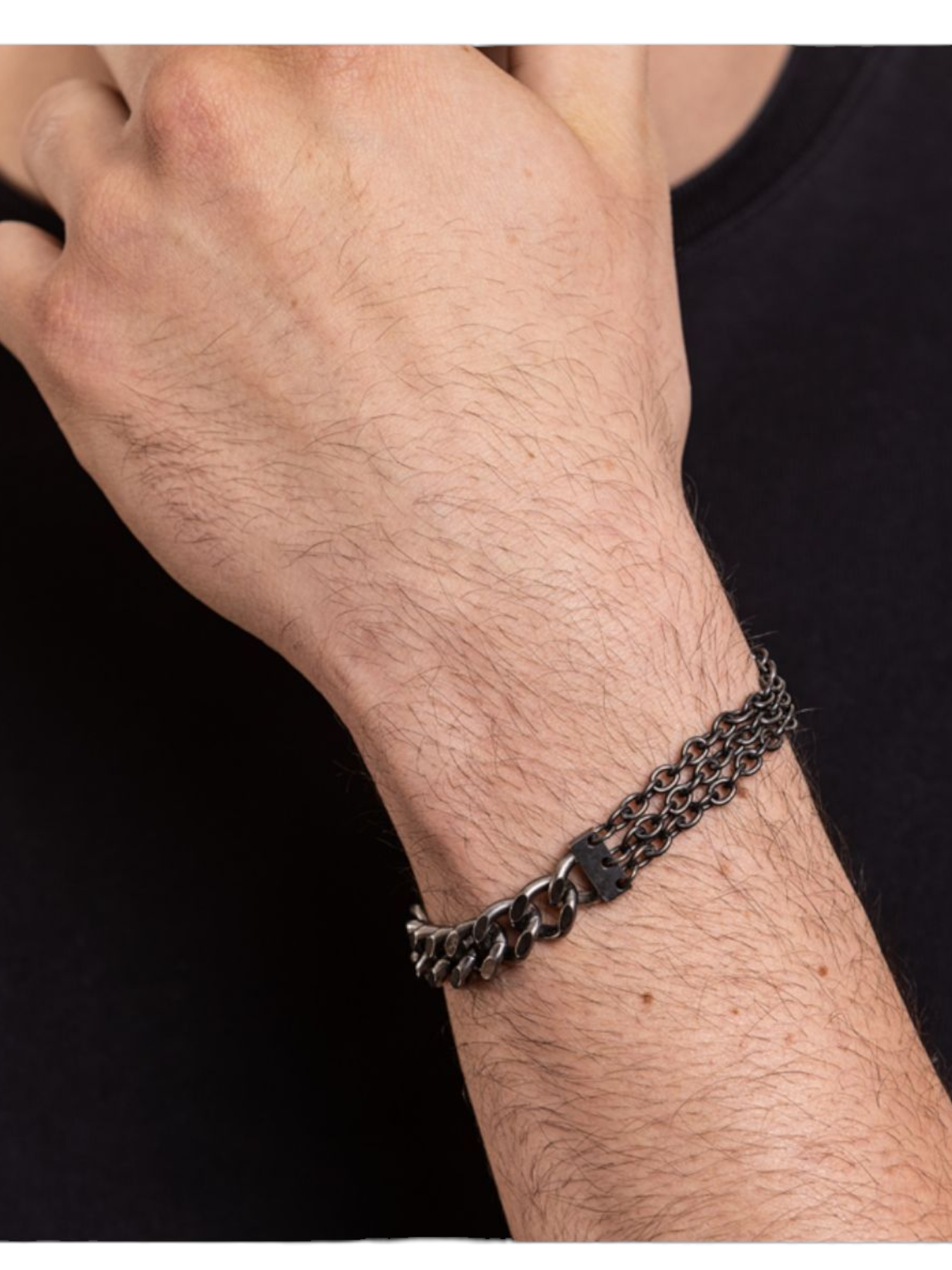 Bracciale catene dark nero Brand