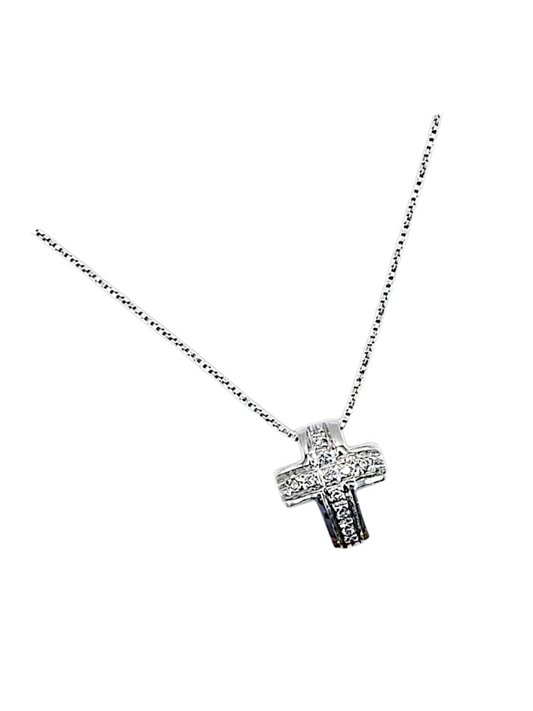 Girocollo Croce Oro e Diamanti 750/1000