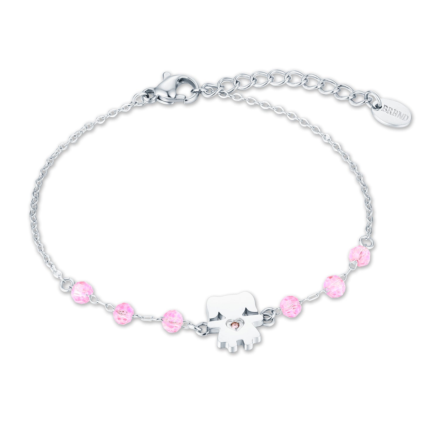 Bracciale con bimba e 6 cristalli