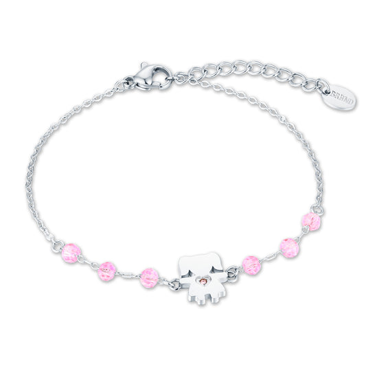 Bracciale con bimba e 6 cristalli