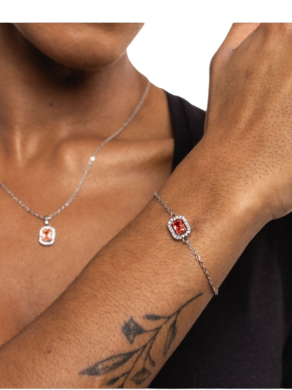 Bracciale Cristallo rettangolare rosso
