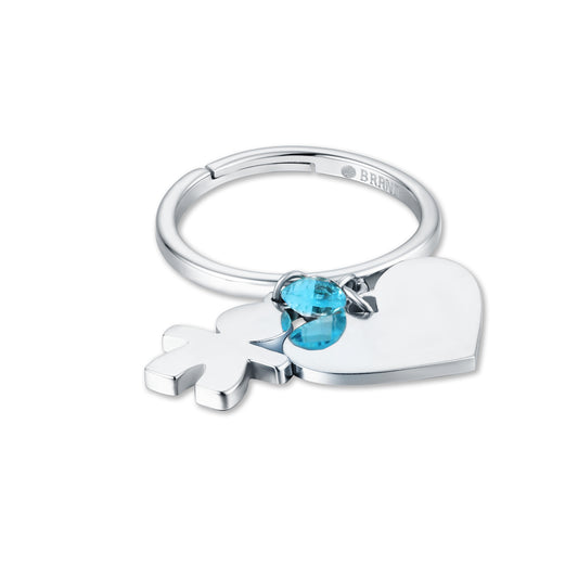 Anello con bimbo e cuore pendente