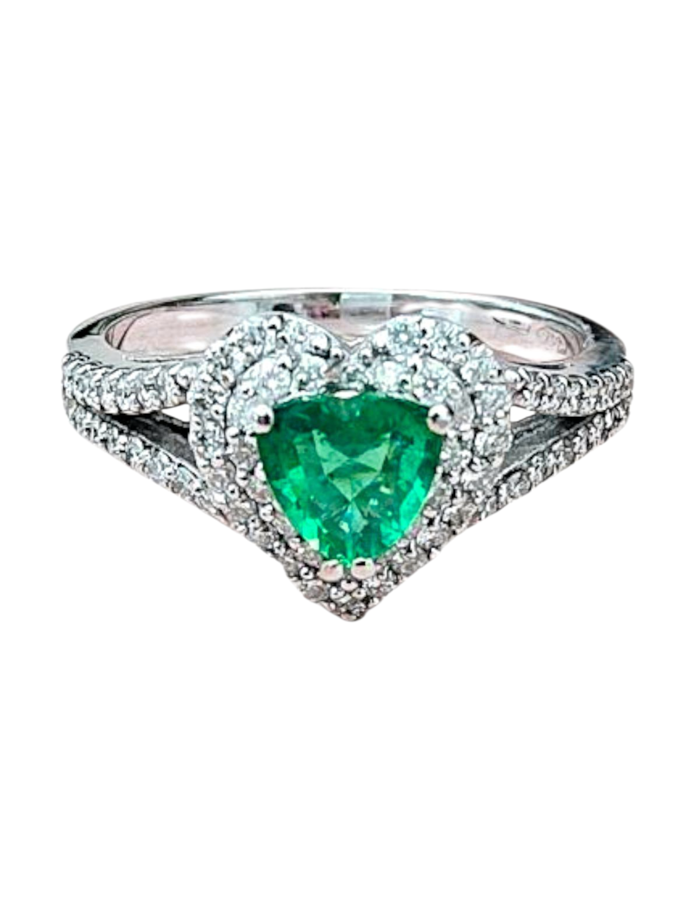 Anello Cuore Smeraldo Donna 750/1000