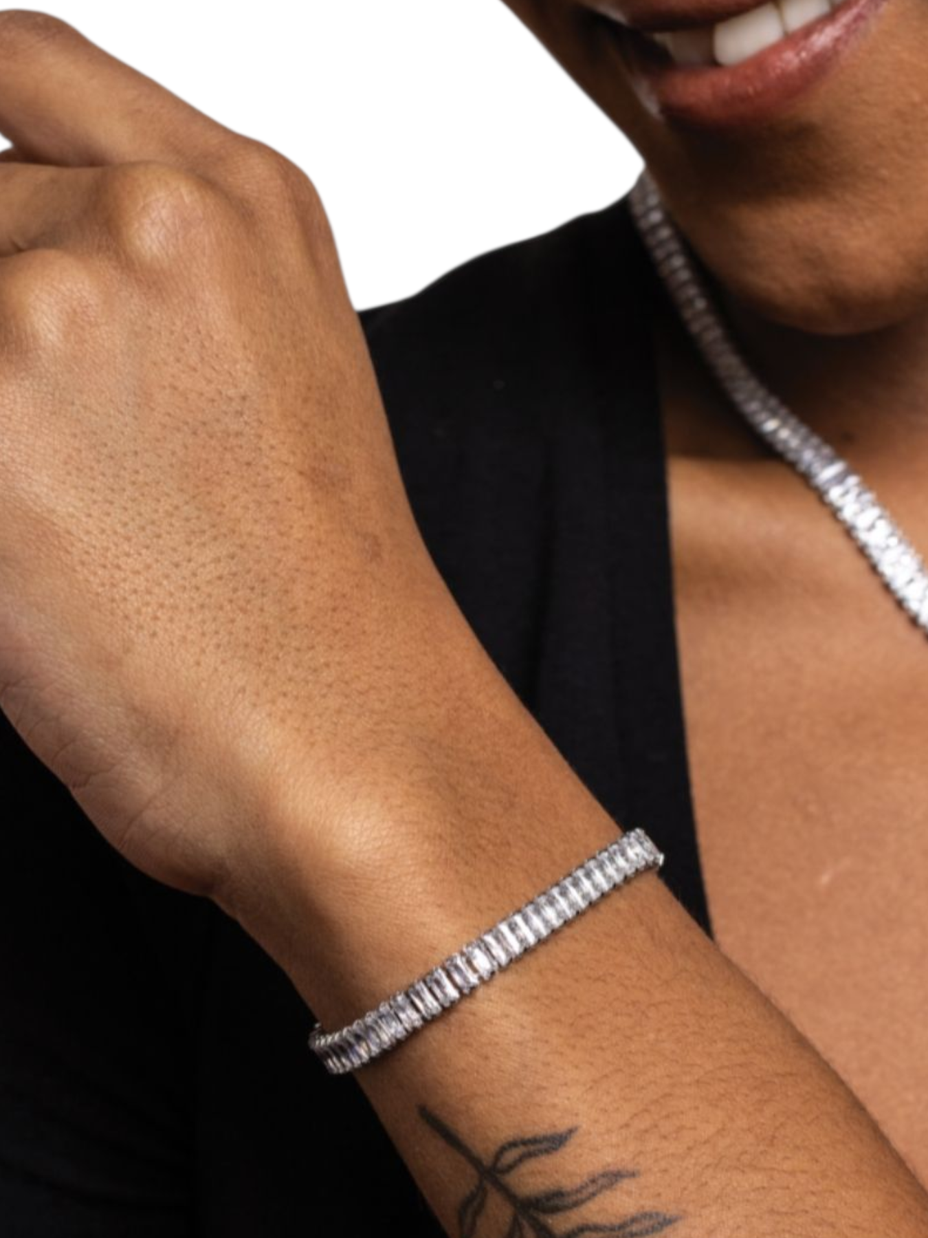 Bracciale Tennis baguette bianco