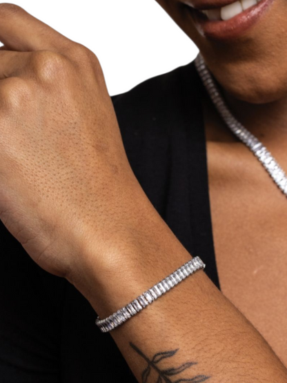Bracciale Tennis baguette bianco