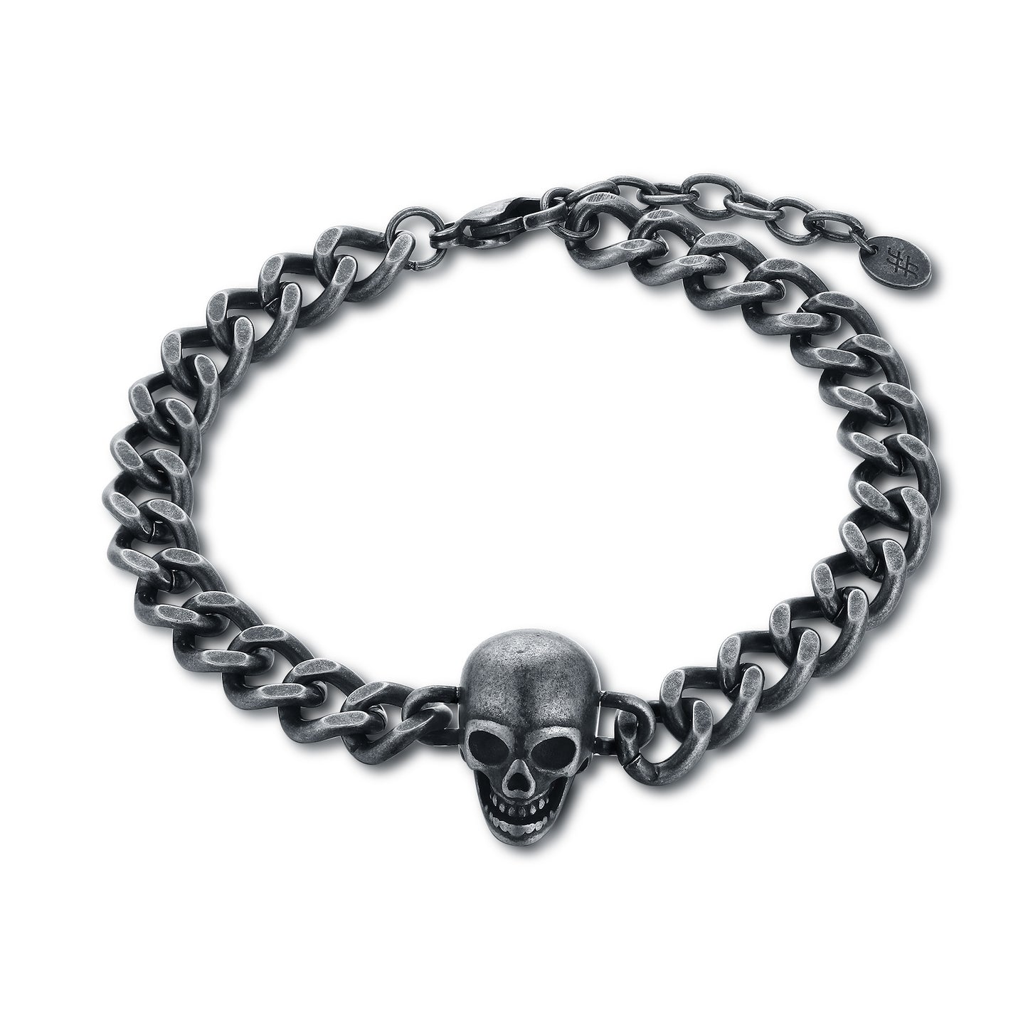 Bracciale teschio in acciaio Brand