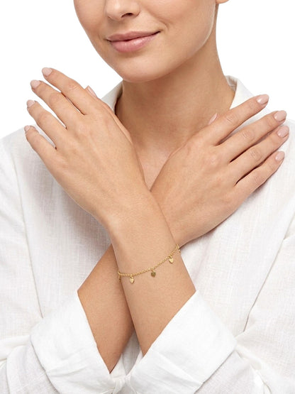 Bracciale Charm Cuori Donna Oro 750/1000