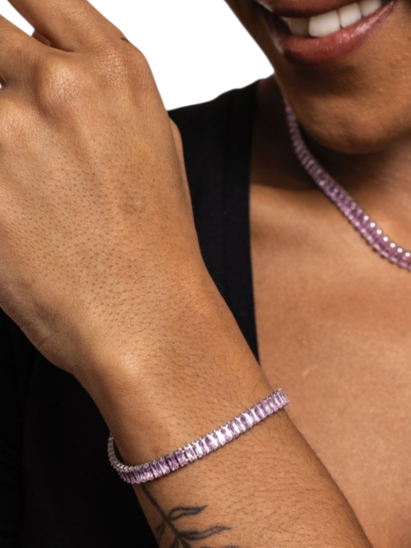 Bracciale Tennis baguette rosa