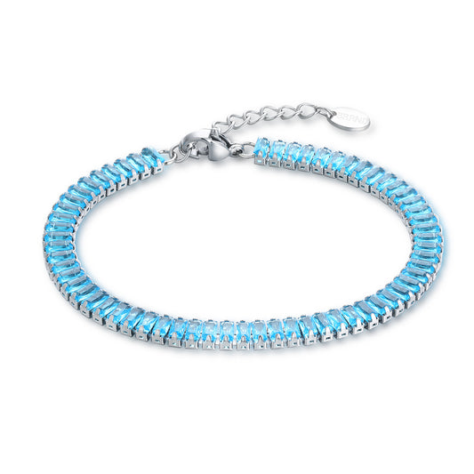 Bracciale Tennis baguette turchese