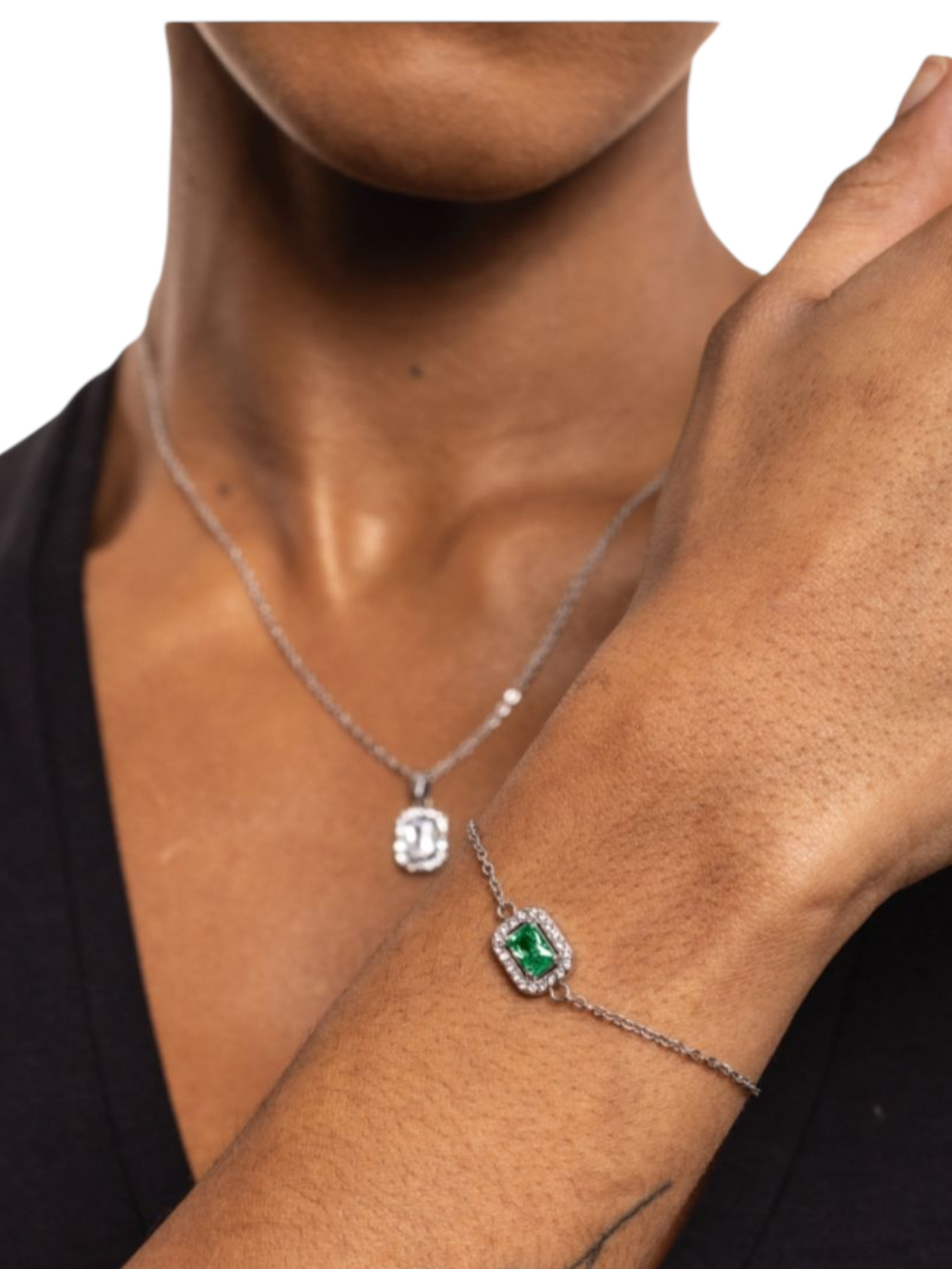 Bracciale Cristallo rettangolare verde