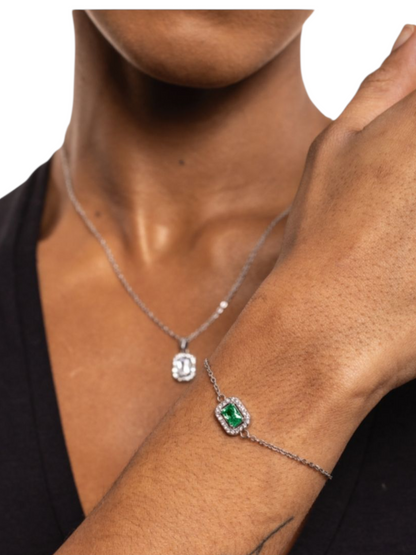 Bracciale Cristallo rettangolare verde