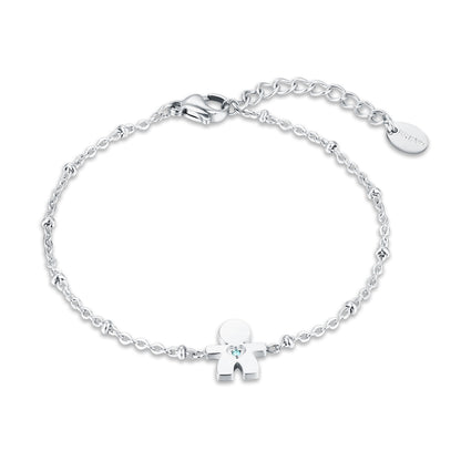 Bracciale catena pallini con bimbo