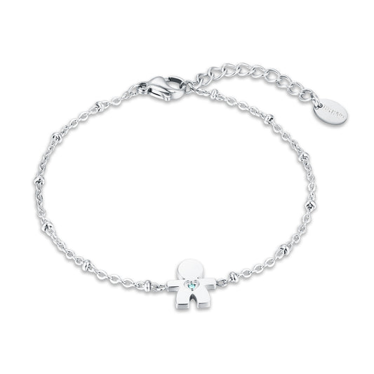 Bracciale catena pallini con bimbo