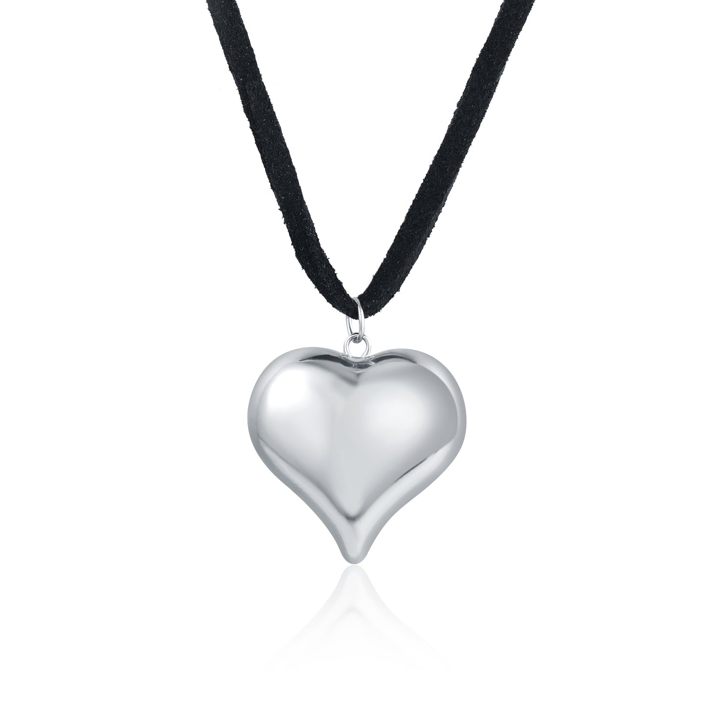 Collana cordino ecopelle con cuore