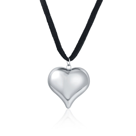 Collana cordino ecopelle con cuore